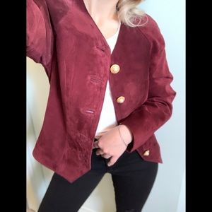XS, Danier, vintage maroon leather jacket